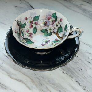 Vintage Merit teacup and saucer occupied Japan hand painted floral